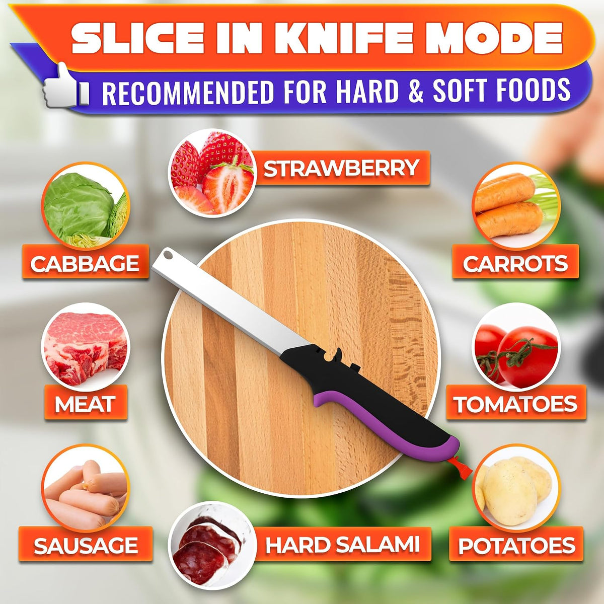 2 in 1 Kitchen Scissors for Food with Knife Sharpener (Grey)