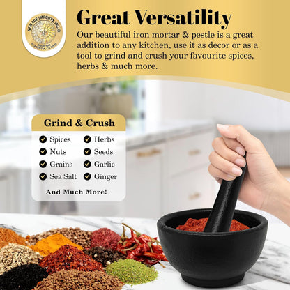 Cast Iron Cauldron Mortar and Pestle Set (MP3-Cauldron Mortar & Pestle)