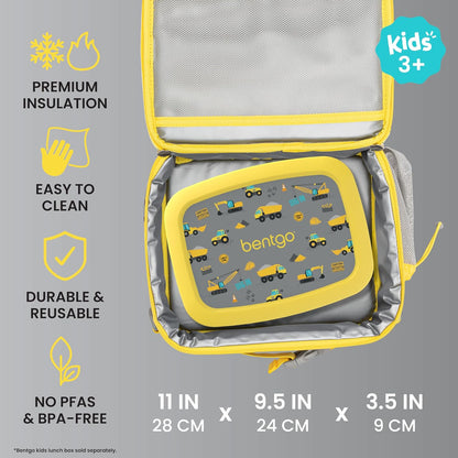 Bentgo Kids Lunch Bag - Durable, Double-Insulated Lunch Bag for Kids 3+; Holds Lunch Box, Water Bottle, & Snacks; Easy-Clean Water-Resistant Fabric & Multiple Zippered Pockets (Mermaid)