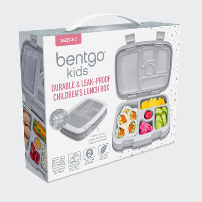 Bentgo Kids Bento-Style 5-Compartment Leak-Proof Lunch Box - Ideal Portion Sizes for Ages 3 to 7 - Durable, Drop-Proof, Dishwasher Safe, PFAS & BPA-Free & Made with Food-Safe Materials (Purple)