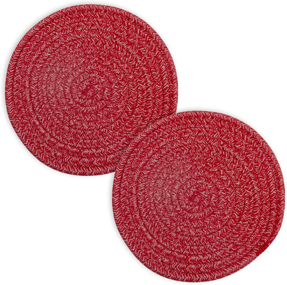 Trivets for Hot Dishes, Pots and Pans, 8 Inches Hot Pads 5 Pcs, Pot Holders for Kitchen, Heat Resistant Mat Protect Counter, Coasters Set Home Essentials Farmhouse Decor (Brown)