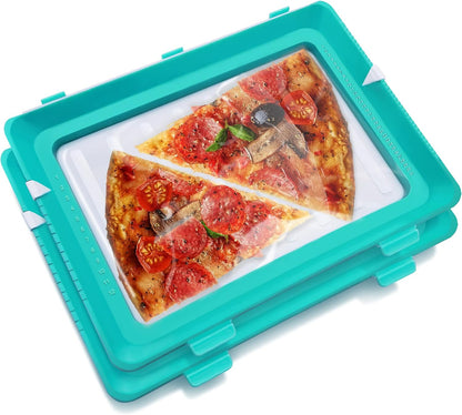 2022 Version 2 Pack - Stacking Food Storage Trays, Stretch Cover, Save Space and Keep Food Fresh, Reusable, Dishwasher & Freezer Safe, Durable, Meal-Prep, Food Storage Containers