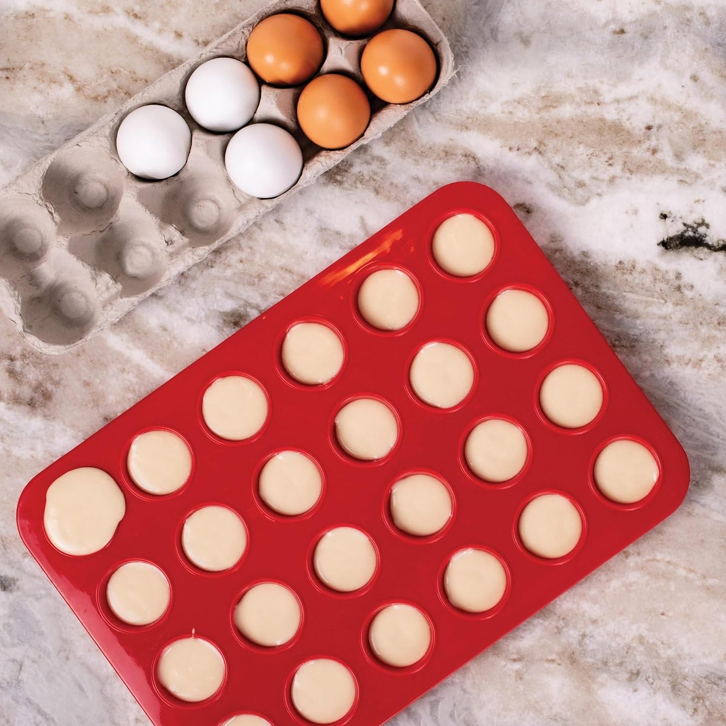 Mrs. Anderson's Baking Silicone 12-Cup Muffin Pan Baking Mold, BPA Free, Non-Stick European-Grade Silicone, 13.5 x 10 x 1.25-Inches