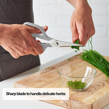 Misen Heavy Duty Kitchen Shears - Stainless Steel, Versatile and Easy Clean Scissors for Meat, Herbs and Veggies - Ambidextrous Comfort Handle - Professional Grade - Black