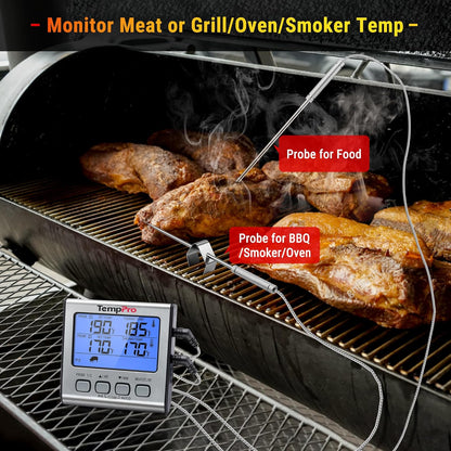 TempPro TempTrack Digital Cooking Meat Thermometer with Dual Meat Probe