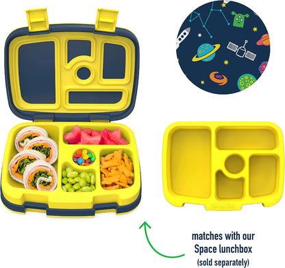 Bentgo® Kids Prints Tray with Transparent Cover - Reusable, BPA-Free, 5-Compartment Meal Prep Container with Built-In Portion Control for Healthy Meals At Home & On the Go (Mermaids in the Sea)