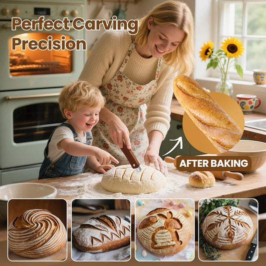 Wooden Bread Lame Scoring Tool for Sourdough with Screw Lock