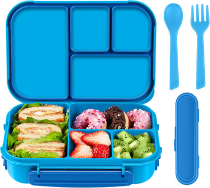 Amathley Lunch Box Kids,Bento Box Adult,Leakproof Lunch Containers for Adults/Kids/Toddler,1200ML-4 Compartments bento Lunch box with Utensil,Microwave & Dishwasher & Freezer Safe (Pink Berry)