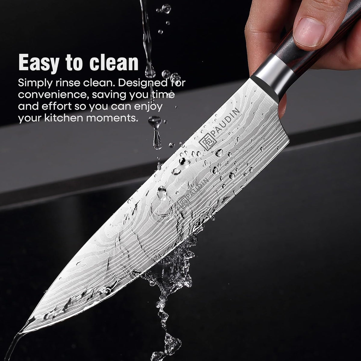 PAUDIN Cheese Knife, 5” Serrated Knife for Block Cheese,Sharp Tomato Knives