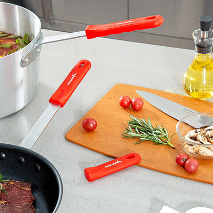 Restaurantware Silicone Pan Handle Cover Set 1-Count Heat-Resistant Removable Pan Handle Grips, Ergonomic Non-Slip Green Handle Protectors for Fry Pans and Sauce Pans