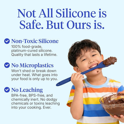 GIR 5-Piece Silicone Kitchen Utensils Set, Non-Toxic Cooking Utensils for Cooking and Baking, Heat Resistant, Food Grade, Dishwasher Safe Rubber Spatula, Ladle, Spoon - Charcoal