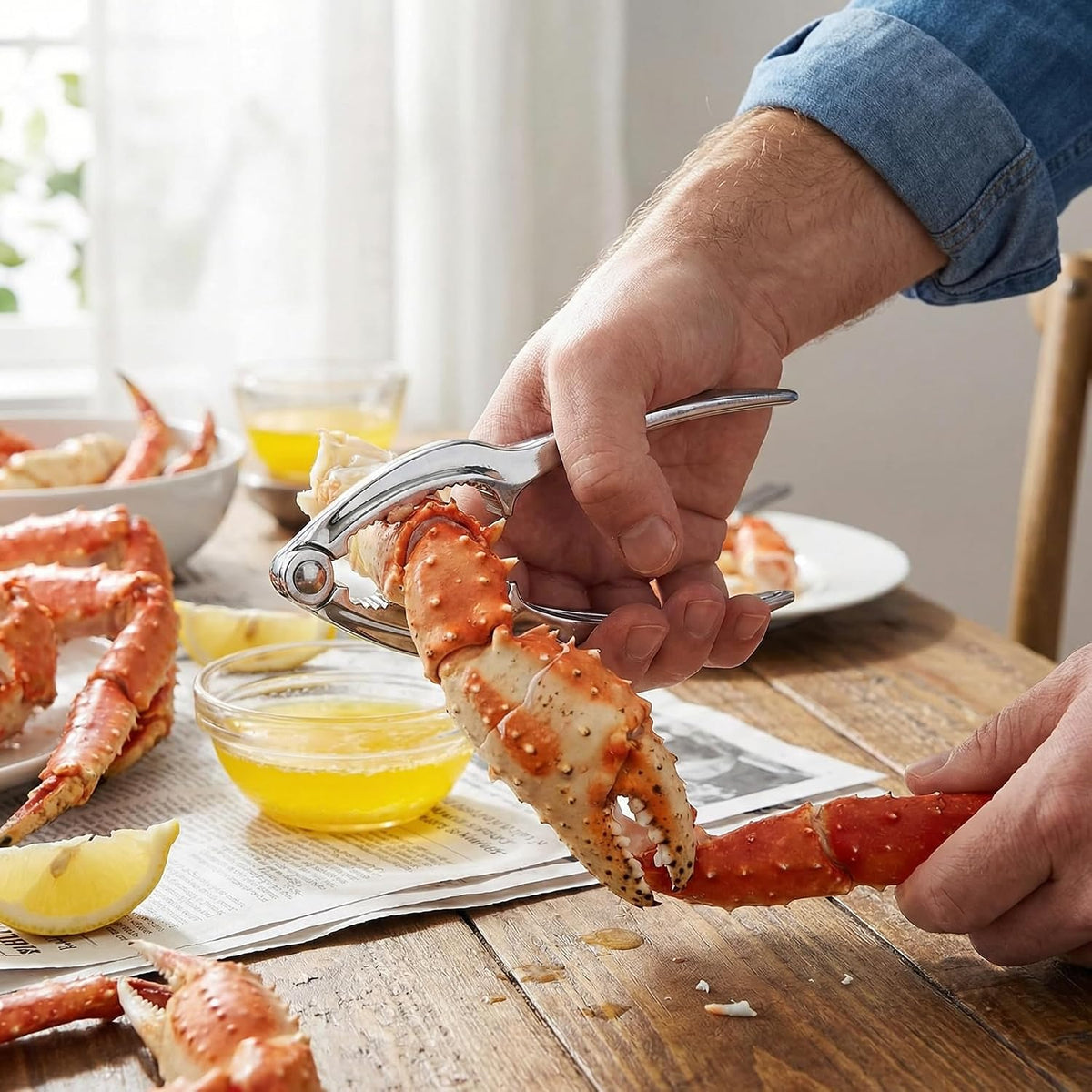 8 Pcs Seafood Tool Set,Crab Crackers and Tools Set,Crab Leg Cracker Tool,4 Crab Leg Crackers, 4 Stainless Steel Crab Forks and 1 Storage Bag,Suitable for Seafood and Various Nuts