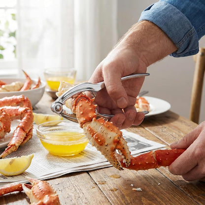 8 Pcs Seafood Tool Set,Crab Crackers and Tools Set,Crab Leg Cracker Tool,4 Crab Leg Crackers, 4 Stainless Steel Crab Forks and 1 Storage Bag,Suitable for Seafood and Various Nuts