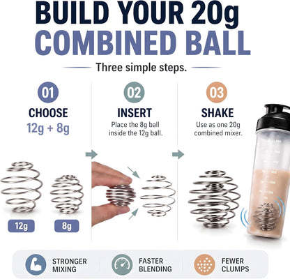 2.1-Inch Large Size Shaker Balls for Protein Shakes,Milkshake and Salad Dressing,304 Stainless Steel Shaker Ball