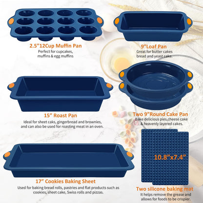 To encounter 2Pack Silicone Muffin Pan with Metal Frame, 12 Cup Regular Size Cupcake Pan, Non-Stick Baking Tray, Food Grade Baking Molds for Oven, Dishwasher Safe