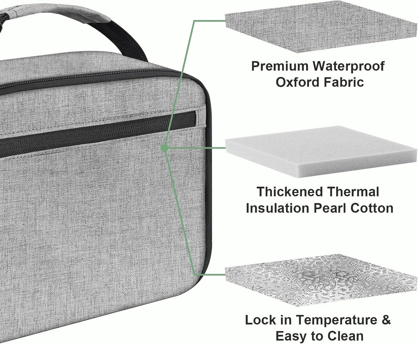 Kids Lunch Box for Boys Girls Lunch Bag Insulated Durable Lunchbox Children Lunch Tote Bag for School Black