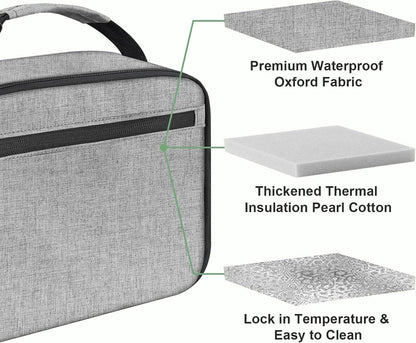 Kids Lunch Box for Boys Girls Lunch Bag Insulated Durable Lunchbox Children Lunch Tote Bag for School Black