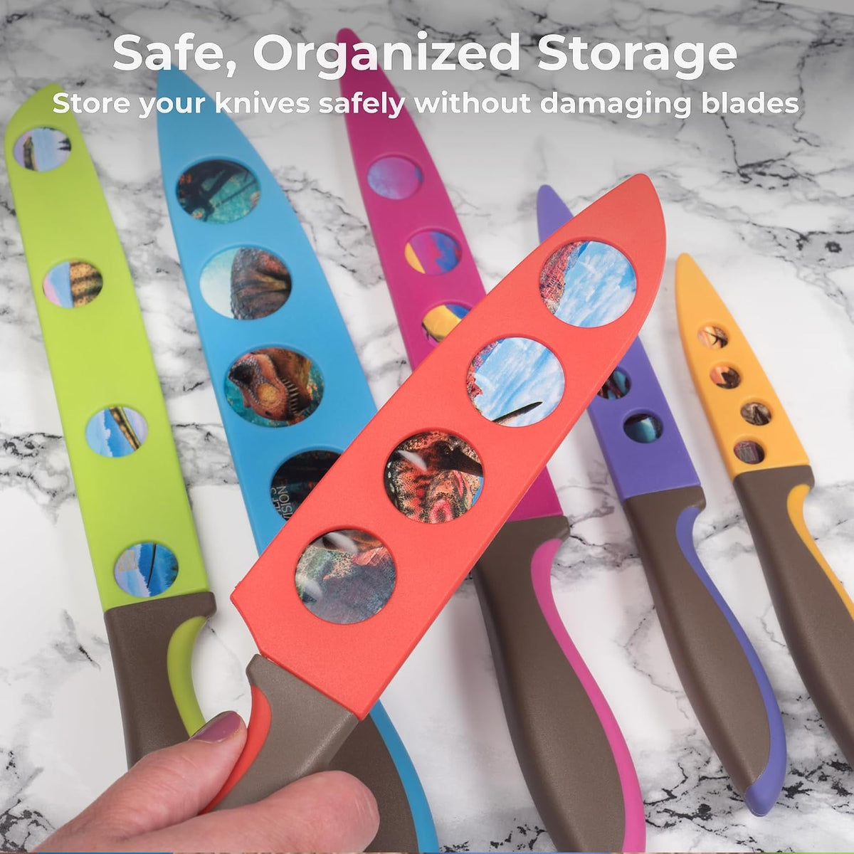 CHEF'S VISION Landscape BladeKeepers, 6 Color-Matched Knife Blade Covers