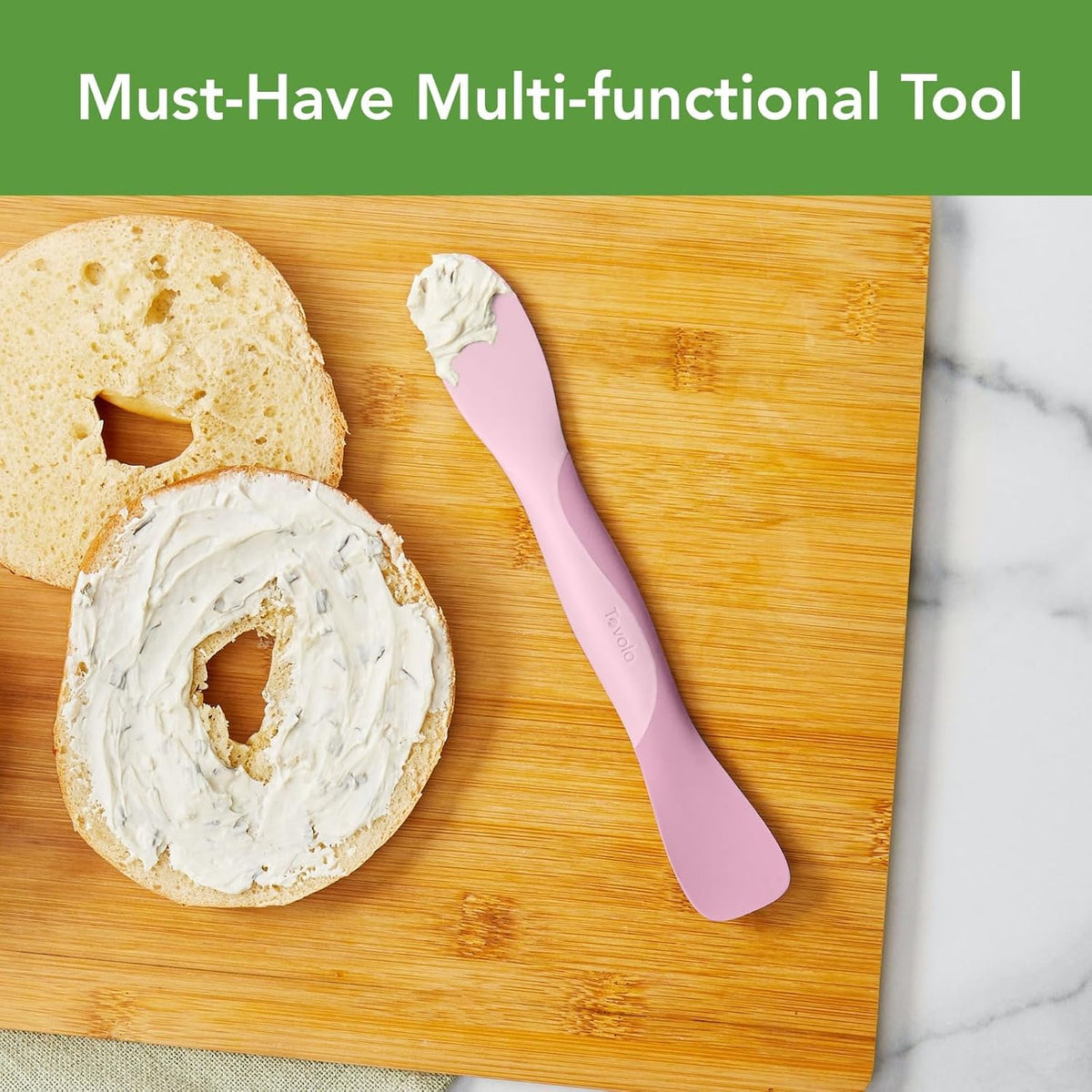 Tovolo Mini Scoop & Spread Tool for Kitchen Meal Prep Small Sandwich Spreader Spatula for Peanut Butter Jelly, Silicone BPA Free Dishwasher Safe Scooper Spreader, Aqua Seafoam Green