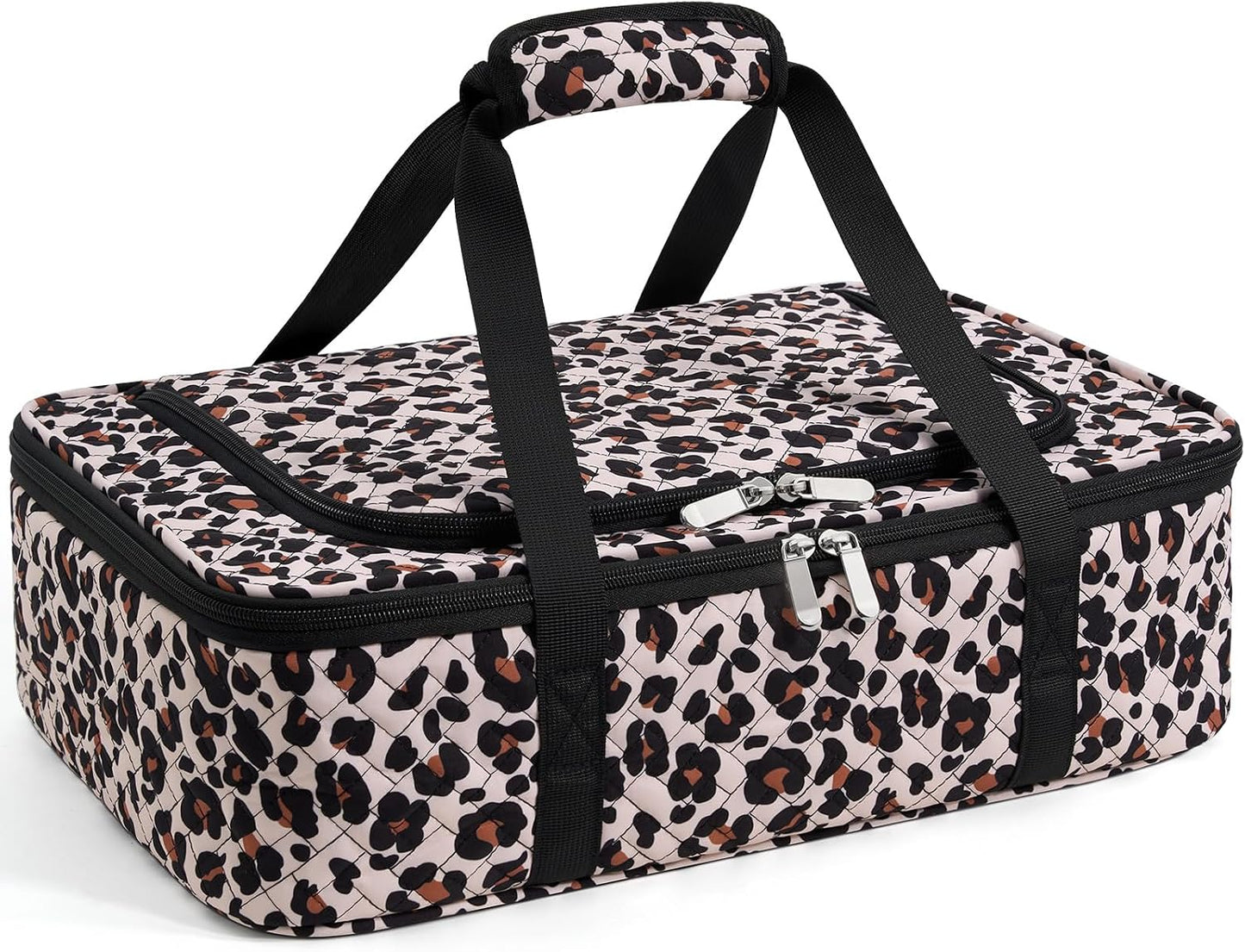 Insulated Casserole Carrier - Portable Casserole Carrier for Hot or Cold Food, Lasagna Holder for Parties,Picnic,Cookouts,Traveling - Fits 9" x 13" Baking Dish (Beige)