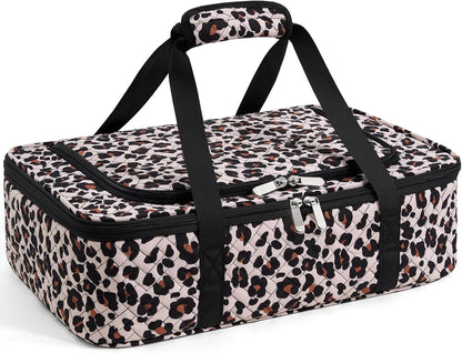 Insulated Casserole Carrier - Portable Casserole Carrier for Hot or Cold Food, Lasagna Holder for Parties,Picnic,Cookouts,Traveling - Fits 9" x 13" Baking Dish (Beige)