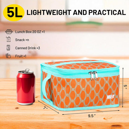 MIER Small Lunch Bag for Kids & Adults Compact Insulated Lunch Box Portable Thermal Mini Cooler for Work School Travel, Bluesteel