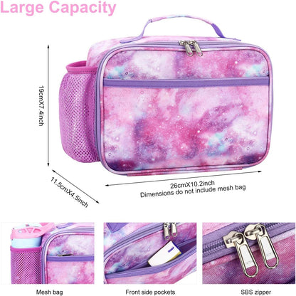 RHCPFOVR Kids Lunch Bag - Insulated Lunch Box for Boys Girls,Washable Lunch Bag and Reusable Toddler Leak-proof Lunchbox for School and Daycare - Colors B