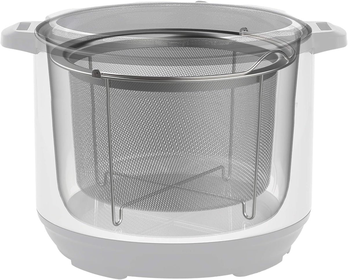 Instant Pot Official Large Mesh Steamer Basket, Stainless Steel, Round - Versatile Steamer & Strainer for Vegetables, Fish, and More - Durable, Rust-Resistant, Easy-Lift Handle, Dishwasher Safe