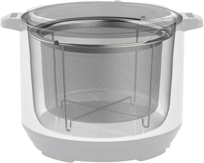 Instant Pot Official Large Mesh Steamer Basket, Stainless Steel, Round - Versatile Steamer & Strainer for Vegetables, Fish, and More - Durable, Rust-Resistant, Easy-Lift Handle, Dishwasher Safe