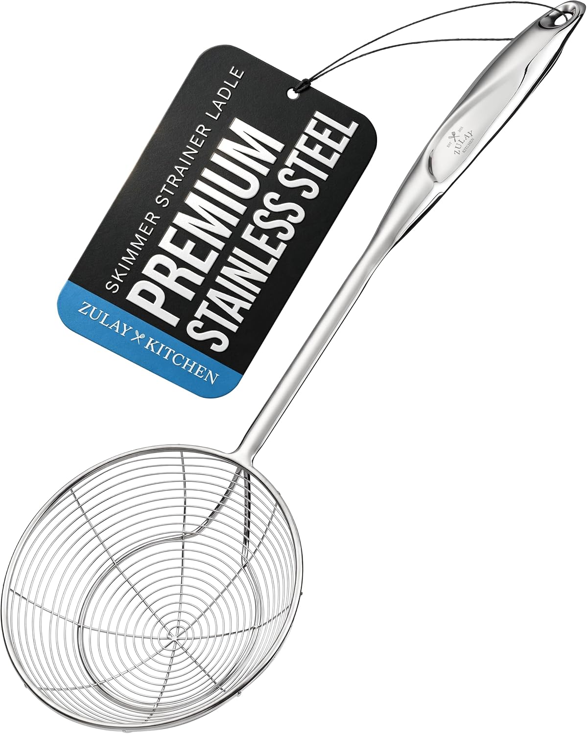 Zulay Kitchen Stainless Steel Serving Spoon - 11.5” Large Cooking & Serving Spoon with Ergonomic Handle - Durable, Rust-Resistant & Dishwasher Safe Kitchen Utensil for Cooking and Buffets
