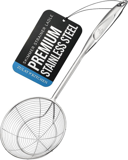 Zulay Kitchen Stainless Steel Serving Spoon - 11.5” Large Cooking & Serving Spoon with Ergonomic Handle - Durable, Rust-Resistant & Dishwasher Safe Kitchen Utensil for Cooking and Buffets