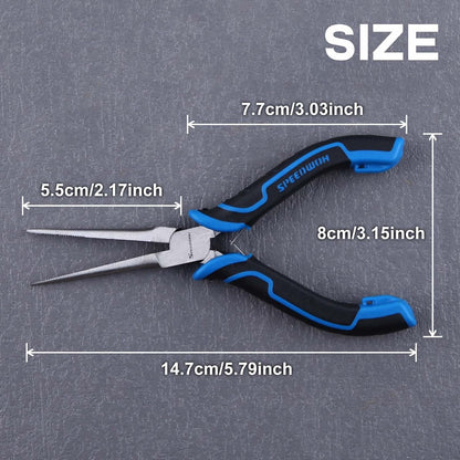 SPEEDWOX Long Reach Bent Needle Nose Pliers With Smooth Jaw Angled Needle Nose Pliers For Jewelry Making Fish Bone Pliers Tweezers Bent Chain Nose Pliers For Wire Bending And Small Object Gripping