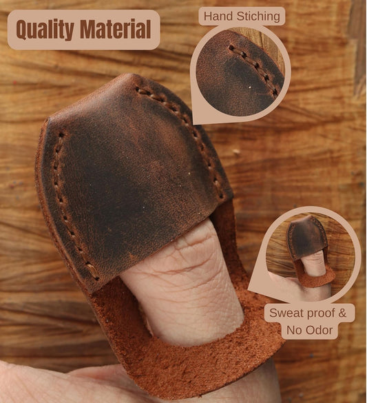 Toprank Leather Thumb Guard for Wood Carving & Whittling (Tan)