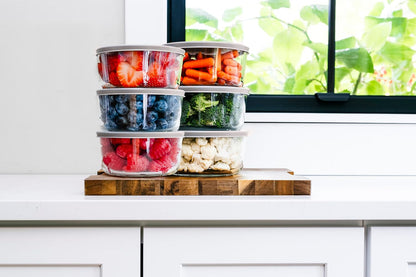6-Piece Glass Food Storage Containers Set (3 Containers + 3 BPA-Free Lids) | 2-Cup, Leakproof | Microwave, Freezer, Oven & Dishwasher Safe | Ideal for Meal Prep & Pantry Organization, Pistachio