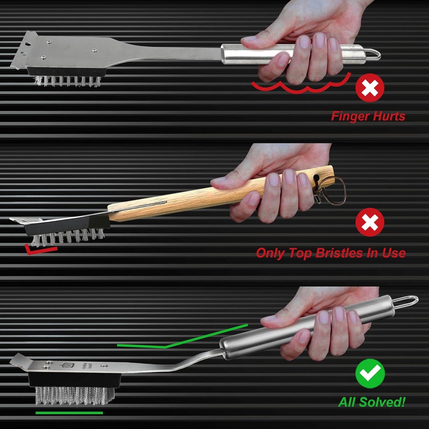 GRILLART Grill Brush Bristle Free, Safe Grill Brush for Outdoor Grill, SteamWizards BBQ Grill Cleaning Brush Kit, Replaceable Head Grill Scraper Tool, Grill Cleaner BBQ Accessories, Gifts for Men/Dad