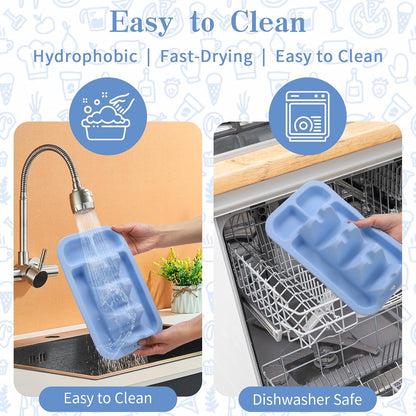 Klyrnd Silicone Taco Holder Set of 2, Reusable Taco Plate with Dividers for Hard & Soft Shells - Microwave & Dishwasher Safe Serving Stand (Grey Beige)