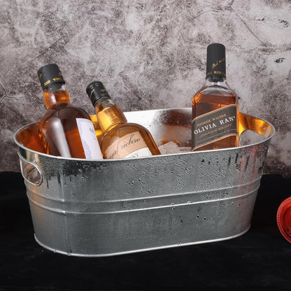 4Pcs 3 Gallon Black Galvanized Bucket Ice Bucket Large Metal Drink Buckets for Parties Beer Beverage Tub with Scoops for Champagne Cocktails Wine Cooling for Mimosa Bar Supplies