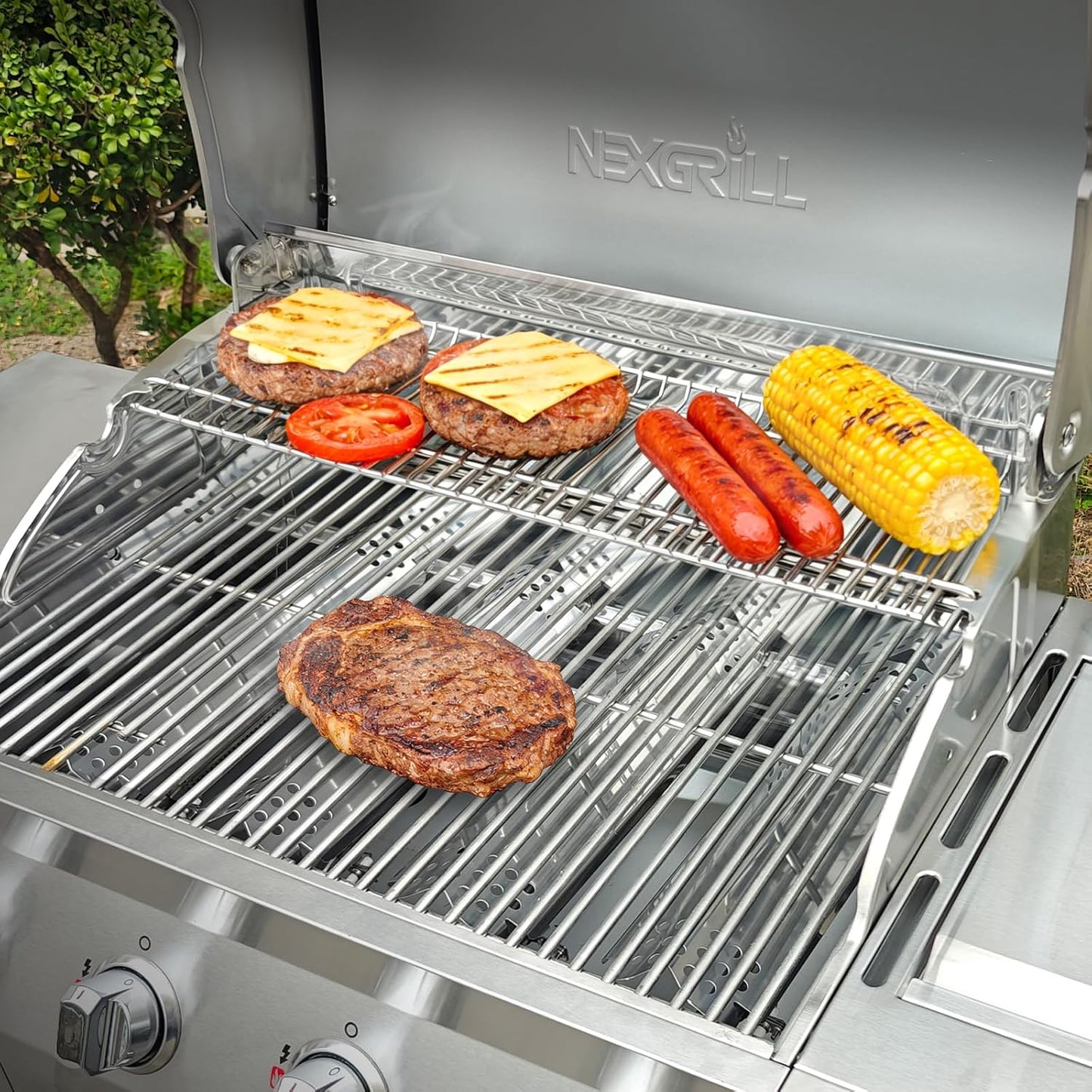 Utheer 2-Pack Griddle Warming Rack for Blackstone 28" Griddles, Stainless Steel Flat Top Grill Accessories | Reversible Rack Adds Prep Space, Foldable Clip-On Design Expands Cooking & Holding Area