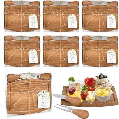 6 Set Baby Shower Prizes For Game Winners Adults,Baby Shower Wedding Favors For Guests,Bridal Shower Gifts,Bamboo Mini Cheese Boards Charcuterie Boards,Thank You Gift Bulk(Acacia, 6)