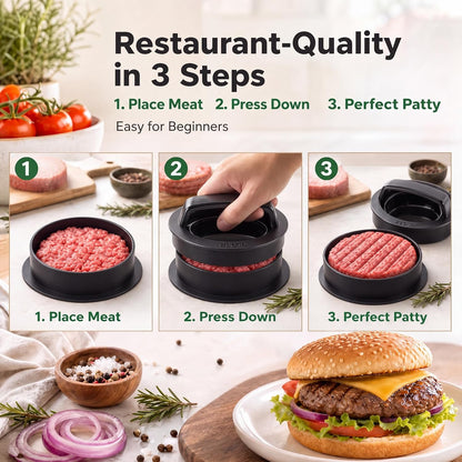 Smash Burger Press Kit, Cast Iron Burger Smasher, Steak Weight