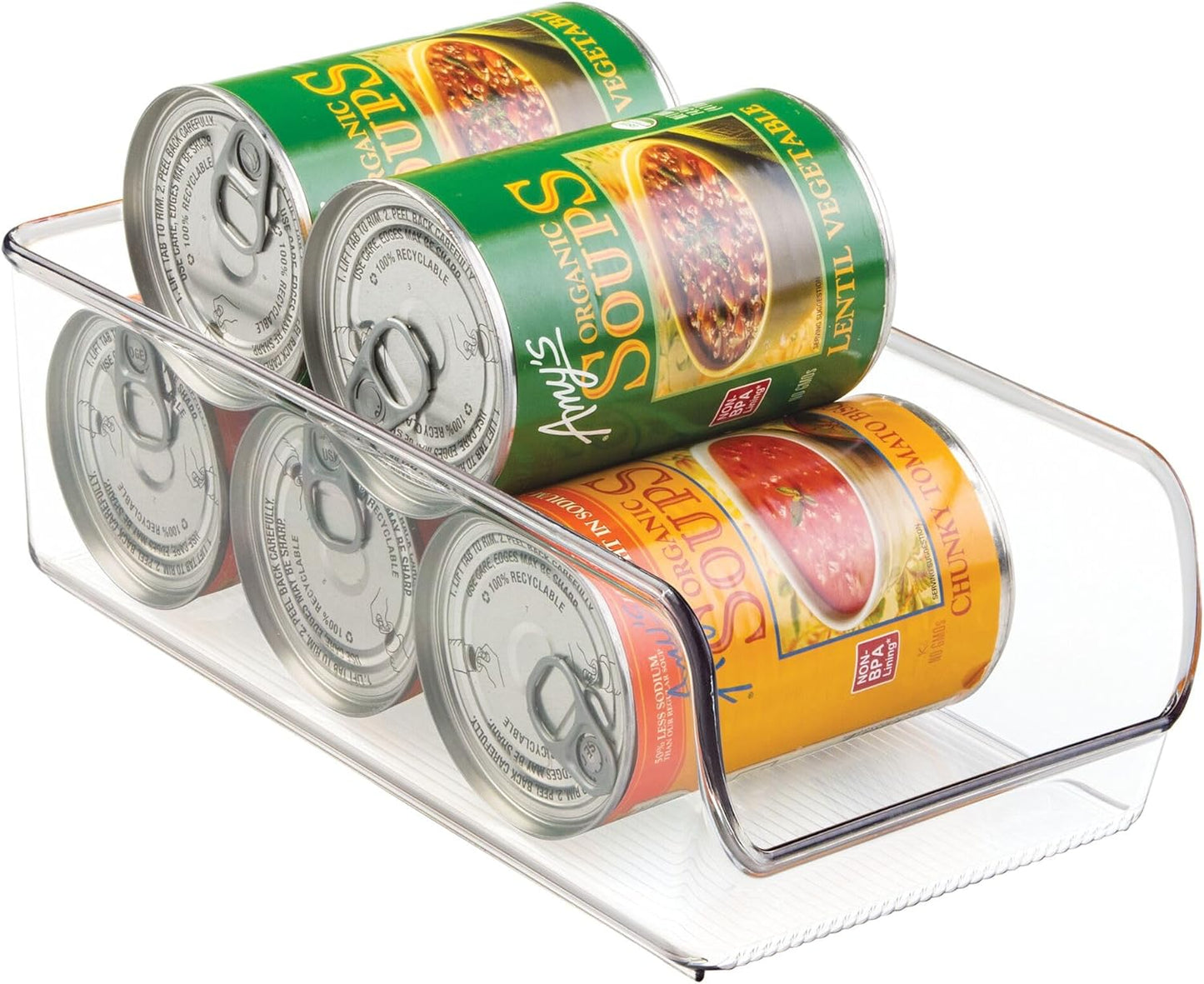 iDesign Recycled Plastic Freezer and Refrigerator Organizer Bin, Set of 2, The Linus Collection – 5.25" x 11" x 3.5", Clear