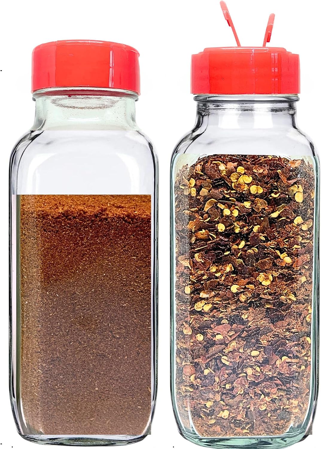 JARMING COLLECTIONS 16oz Glass Spice Shakers with Lids – Large Seasoning Containers with Shaker Tops for Kitchen, Pantry & Herb Storage