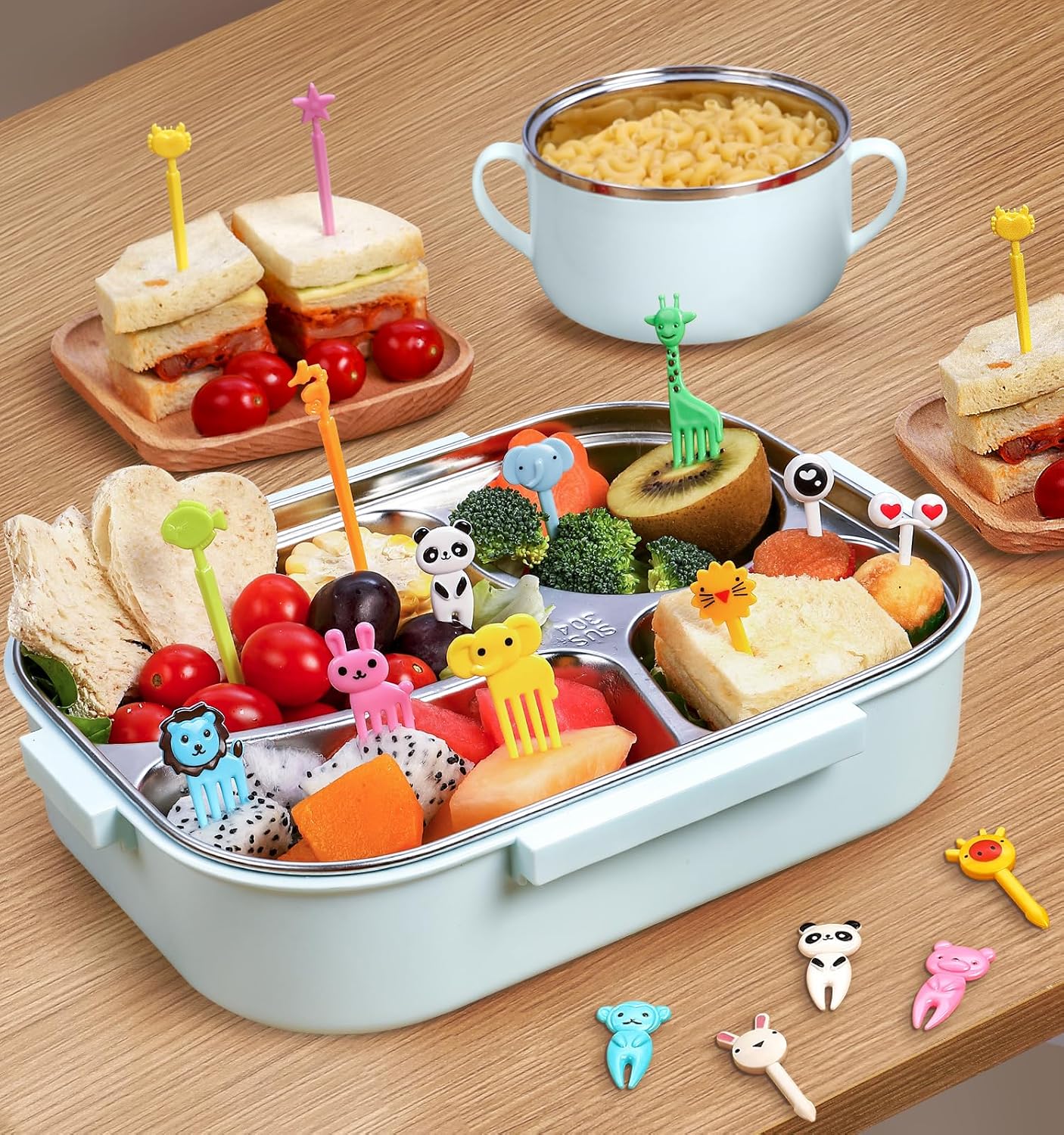 150 Pcs Animal Food Picks for Kids, Vicuna R Fun Kids Food Picks for Bento Box Accessories, Reusable Toddler Fruit Toothpicks, Cute Kids Lunch Accessories for Picky Eater BPA-Free