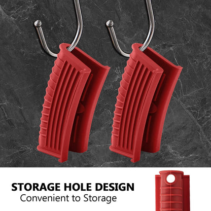 Bonsicoky 4 Pieces Silicone Hot Handle Holder Sleeve Set - Non-Slip, Heat Resistant Covers for Cast Iron Cookware - Perfect for Frying Pans, Casseroles, and Large Pots - Red