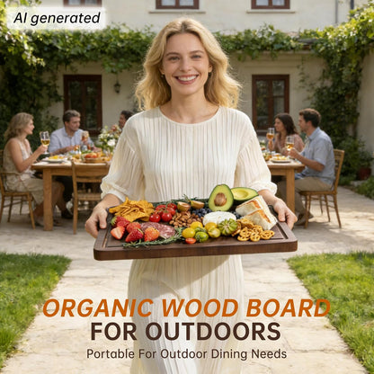 THETCHRY Teak Wood Cutting Board Set of 3 Wooden Cutting Boards for Kitchen | Premium Teak Wood • FSC Certified • Deep Juice Groove • Built-In Handles • Non-Slip Feet • 3 Practical Sizes • Gift-Ready Box