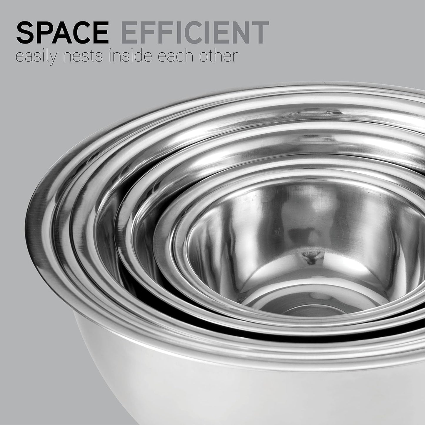 COOK WITH COLOR Stainless Steel Mixing Bowls Set - Nesting Bowls, 6 Pieces, Rose