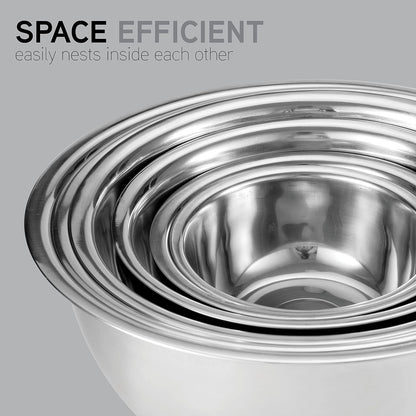 COOK WITH COLOR Stainless Steel Mixing Bowls Set - Nesting Bowls, 6 Pieces, Rose