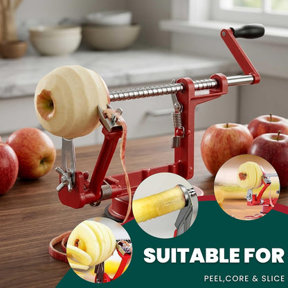 Apple Peeler, 5 in 1 Apple Slicer Corer Tool with Durable Stainless Steel Blades and Powerful Suction Base for Apples and Potatoes, Including 3 Additional Replacement Blades