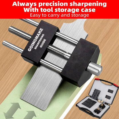 GOINGMAKE Honing Guide System Chisel Sharpening Kit for Woodworking Chisels and Planes 5/32" to 3" Chisel Sharpener Sharpening Holder Guide with Sharpening Angle Fixture, Angle Gauge and Storage Case