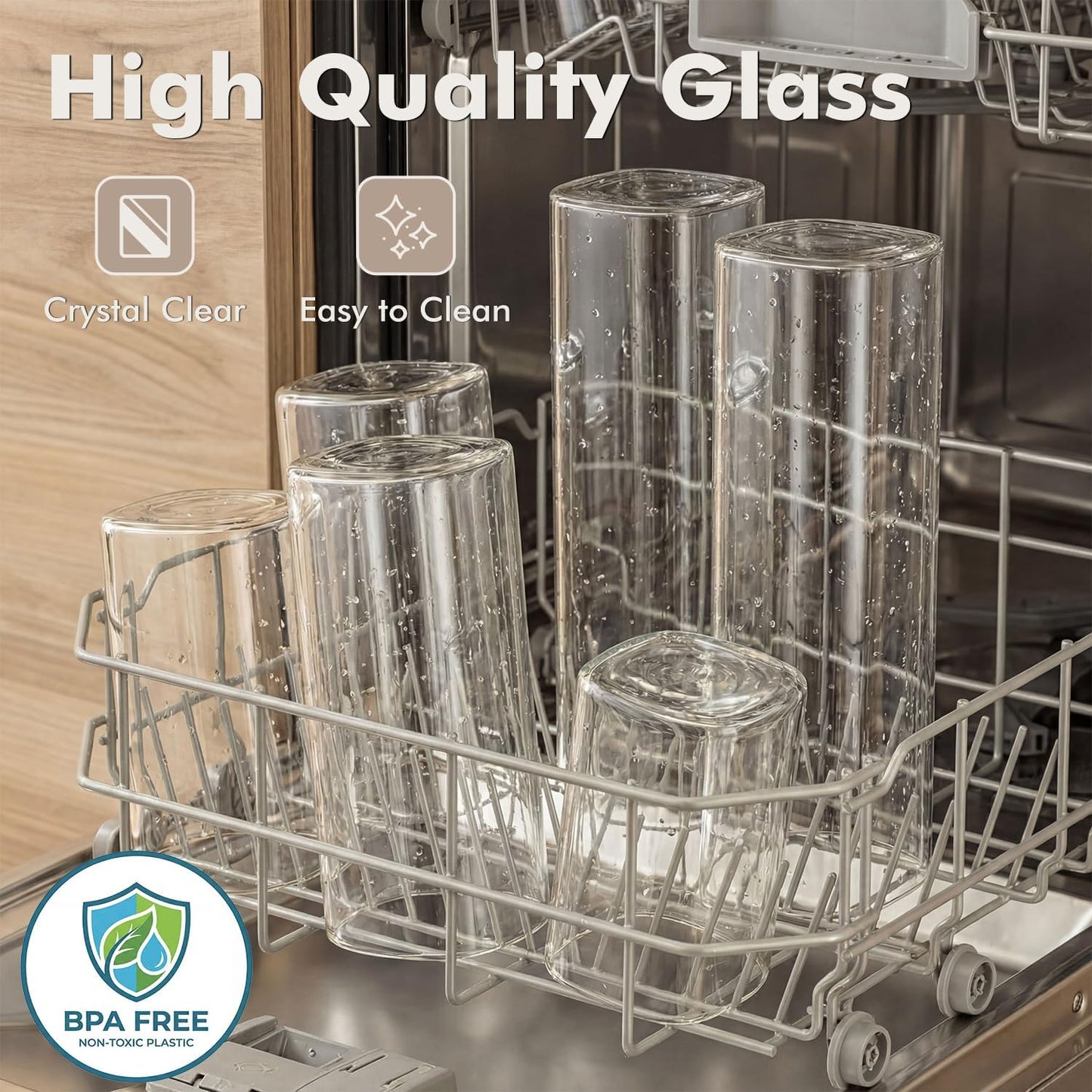 2-Pack 3.4Qt Large Glass Flour Sugar Storage Containers with Lids | Wide Mouth Design, With Measuring Cups, Minimalist Kitchen Organizer,Scandinavian Style Storage,Nordic Style Storage